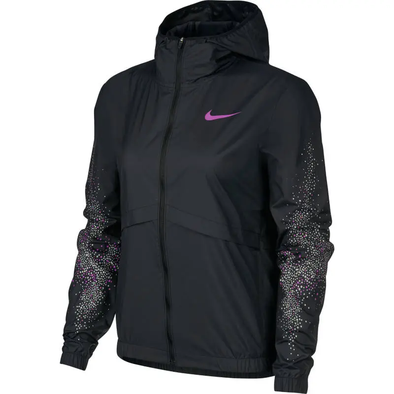 nike running runway element reflective detail jacket in black